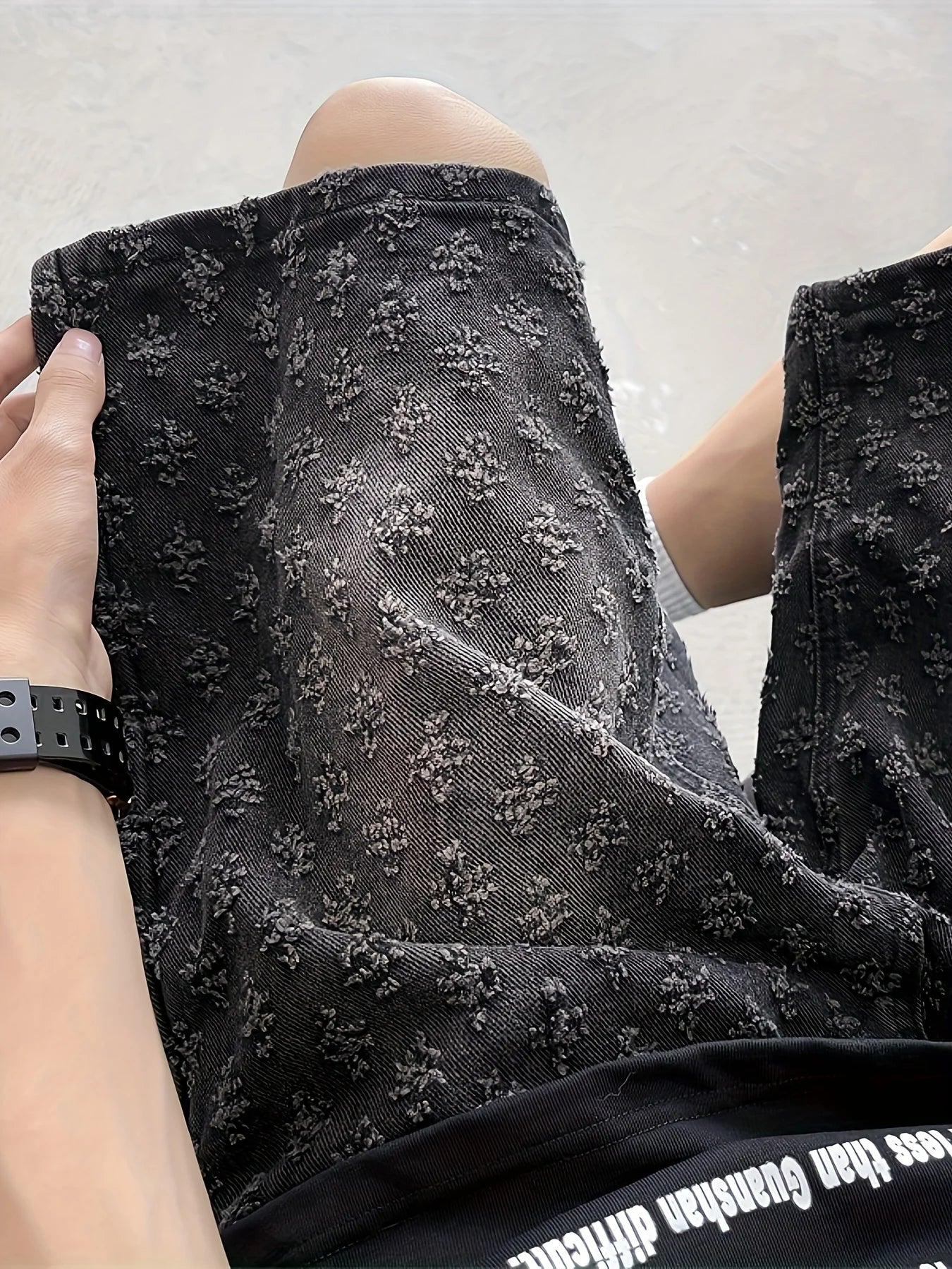 Denim shorts low knee